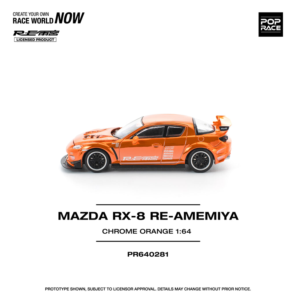 (Coming Soon) POPRACE 1/64 Mazda RX-8 RE-AMEMIYA CHROME ORANGE