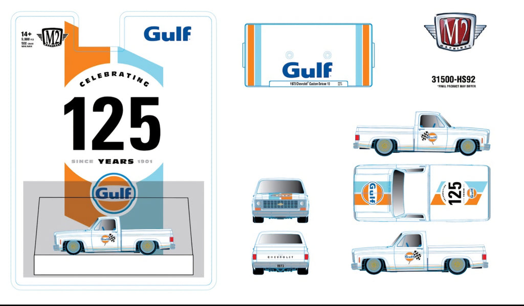 (Pre-Order) M2MACHINES 1:64 Gulf 1973 Chevrolet Deluxe 10 (Chase Model Randomly Distributed) (DEADLINE August 3rd, 2026)