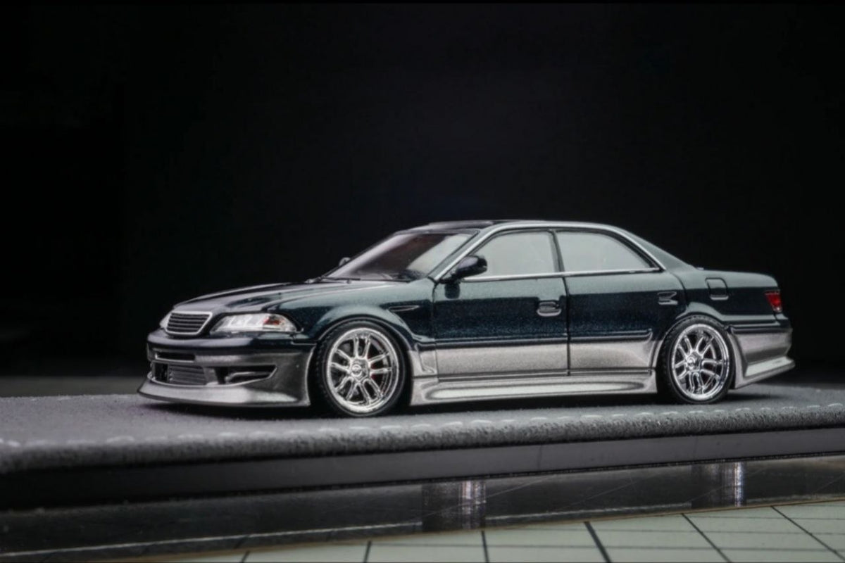 (Coming Soon) MORTALMODEL64 1:64 The Ridge Mark II JZX100 - Dark Green Metallic