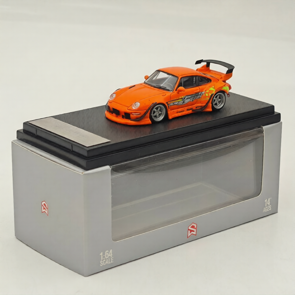 (Coming Soon) STREETWARRIOR 1:64 993 Low tail Orange "Fast and Furious" Diecast Metal Car