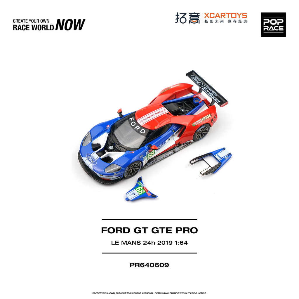 (Coming Soon) POPRACE x XCARTOYS 1/64 FORD GT GTE PRO - LE MANS 24H 2019
