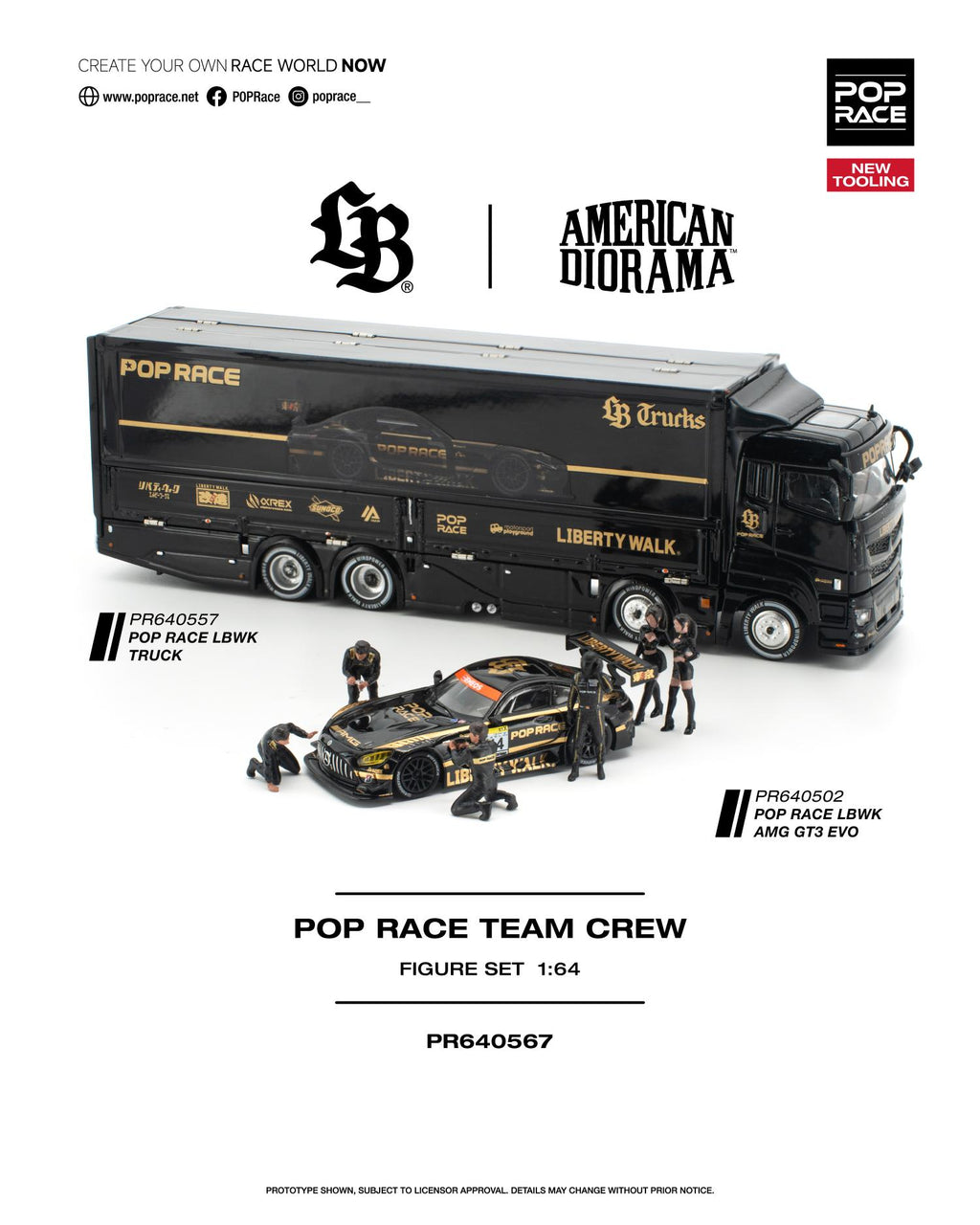 (Pre-Order) POPRACE 1:64 3-Piece Set LBWK AMG/HAULER/FIGURES **DEADLINE JULY 31st,2026**