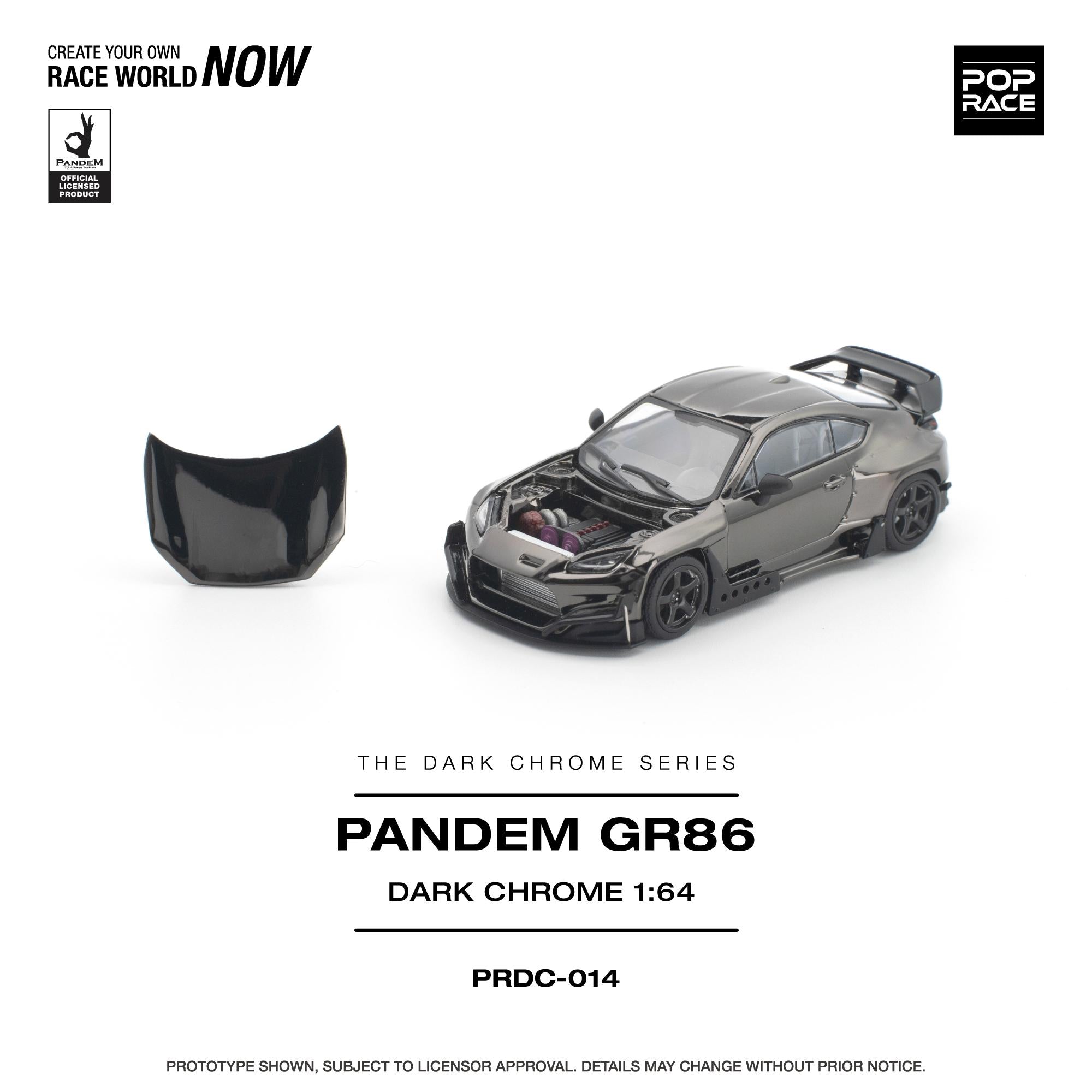 (Coming Soon) POPRACE 1/64 PANDEM GR 86 - Dark Chrome