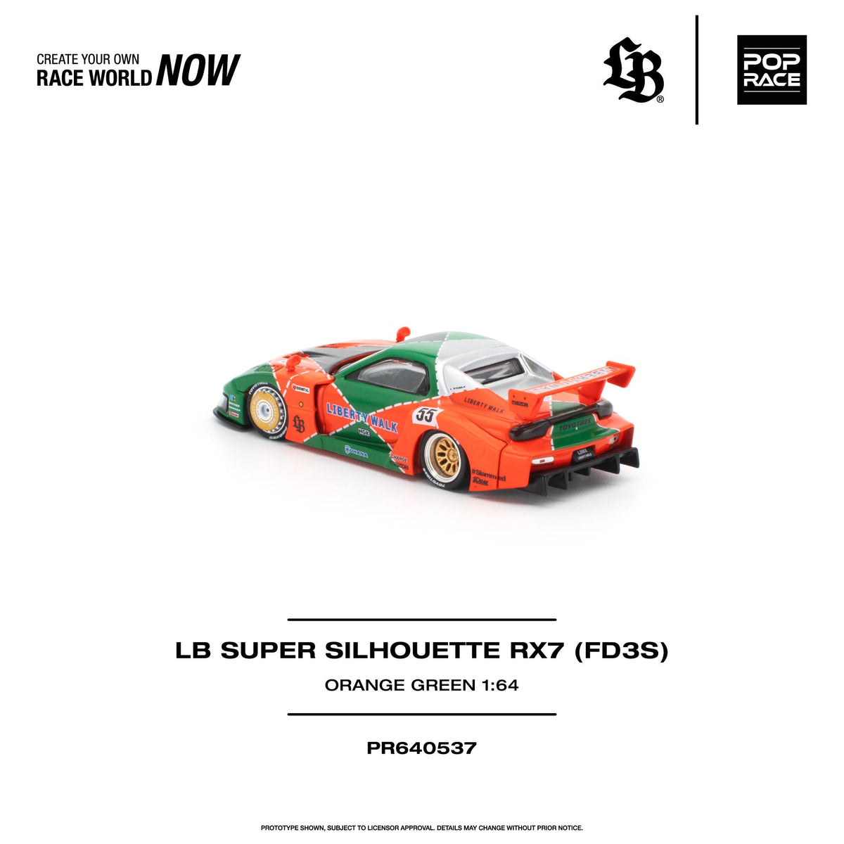 (Coming Soon) POPRACE 1/64 LB SUPER SILHOUETTE RX7 (FD3S)