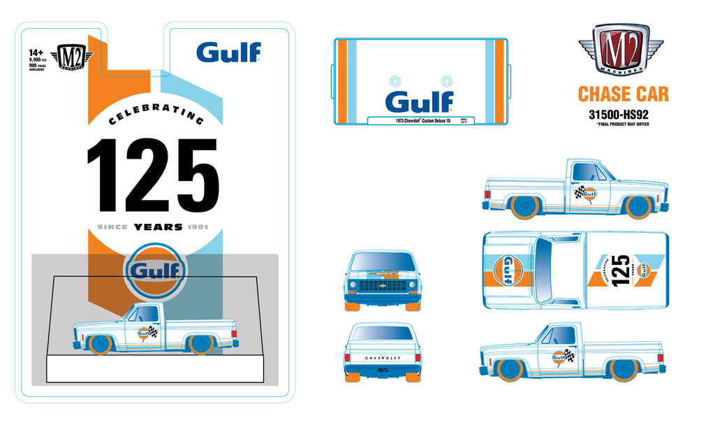 (Pre-Order) M2MACHINES 1:64 Gulf 1973 Chevrolet Deluxe 10 (Chase Model Randomly Distributed) (DEADLINE August 3rd, 2026)