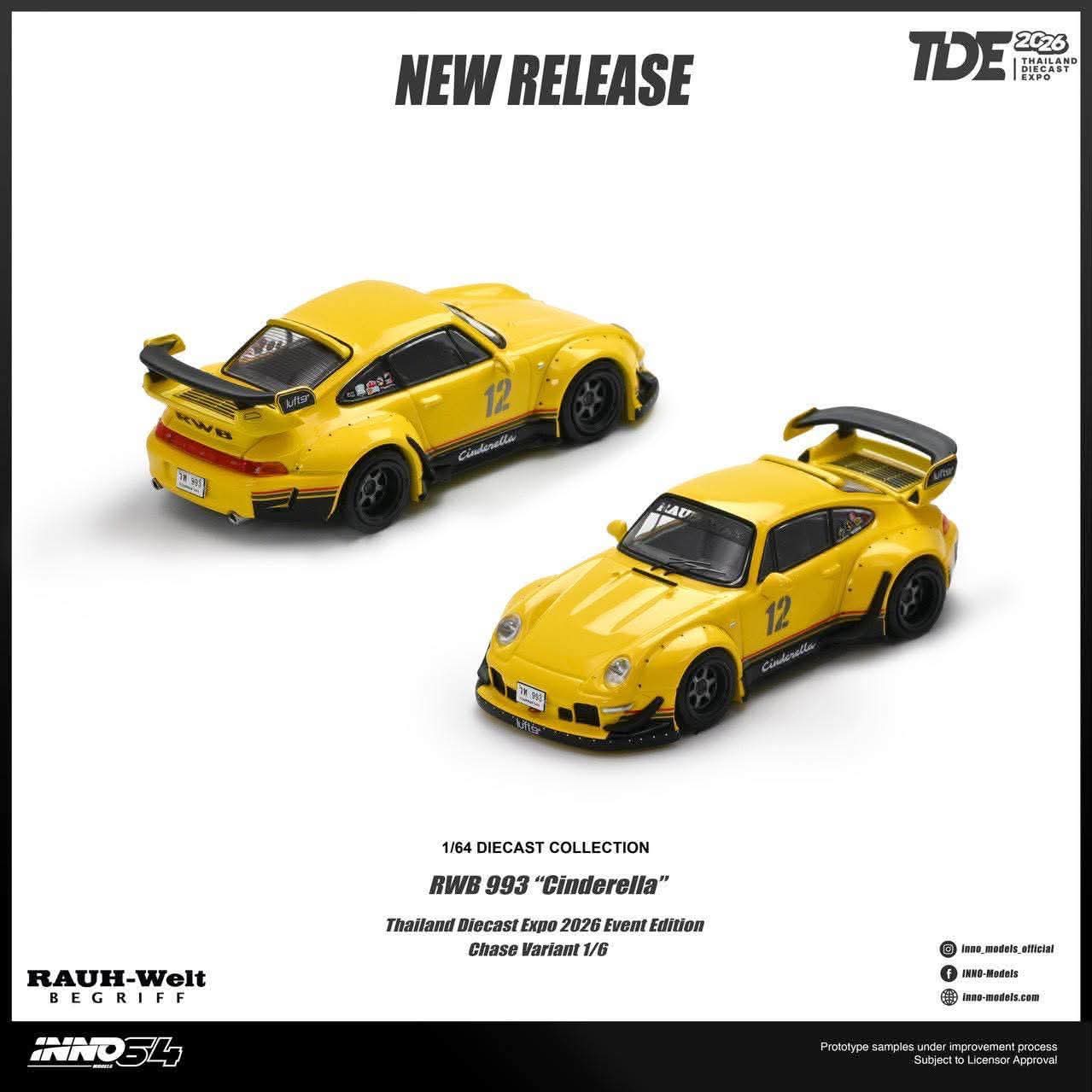 (Pre-Order) INNO64 1:64 TDE 2026 RWB 993 "Cinderella" **CHASE RANDOMLY DISTRIBUTED**  DEADLINE 10 JULY, 2026
