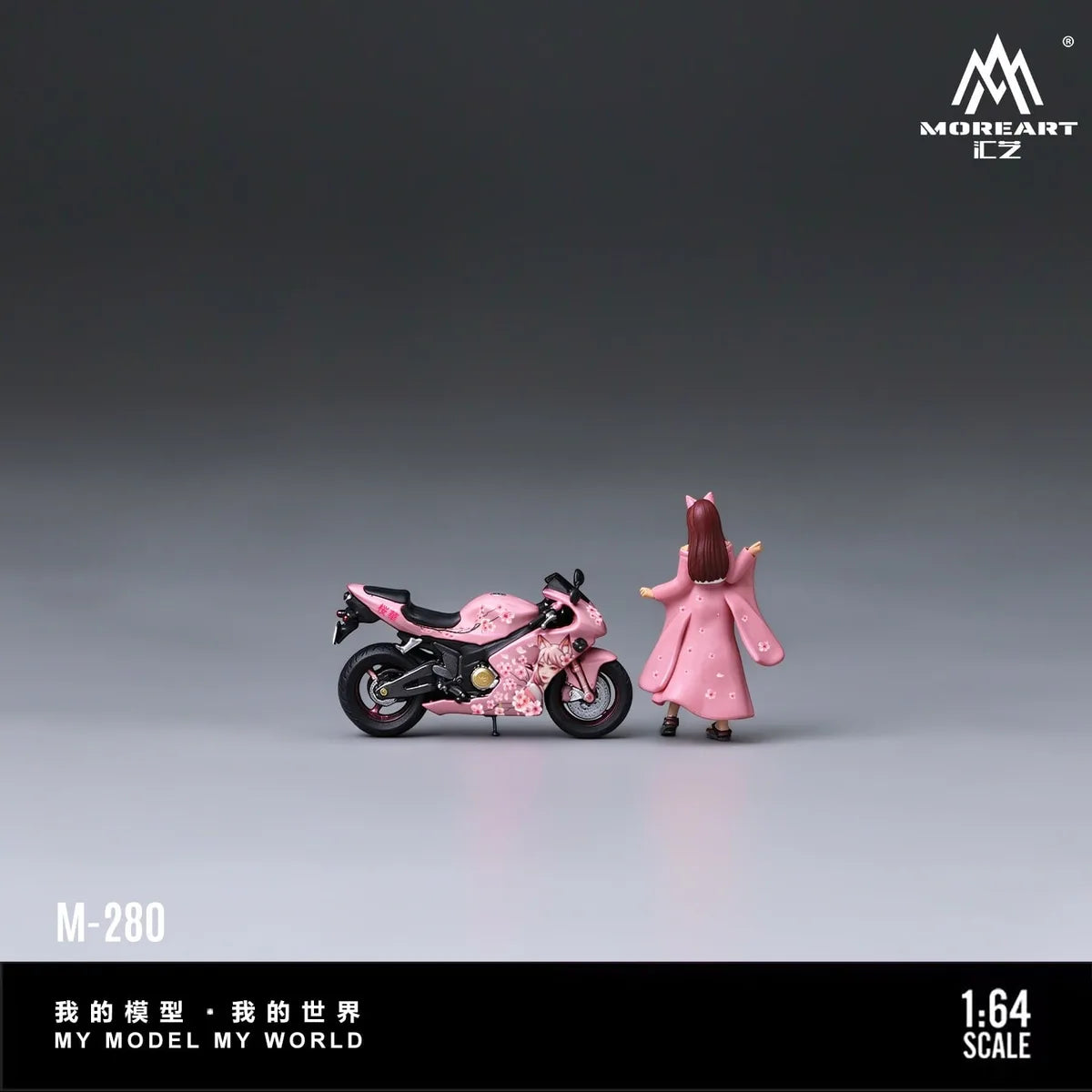 (Coming Soon) MOREART 1:64 Cherry Blossom Theme Painted Motorcycle