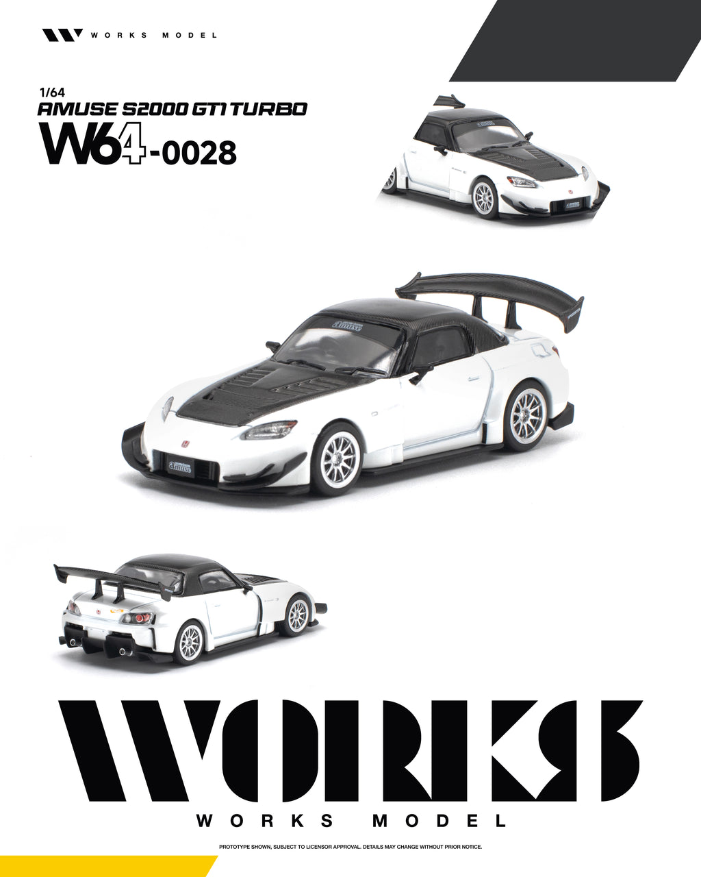 (Coming Soon) WORKS 1/64 Amuse S2000 GT1 Turbo WHITE