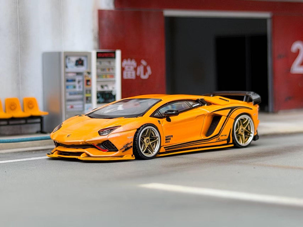 (Coming Soon) ROTATINGWHEEL 1:64 Rowen Lamborghini Aventador S - Yellow