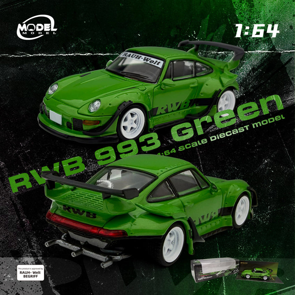 (Coming Soon) MODELMODEL 1:64 Porsche RWB993 - Green