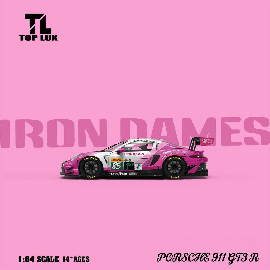(Coming Soon) TOPLUX 1/64 Pink White 911GT3R Iron Dames Diecast Model