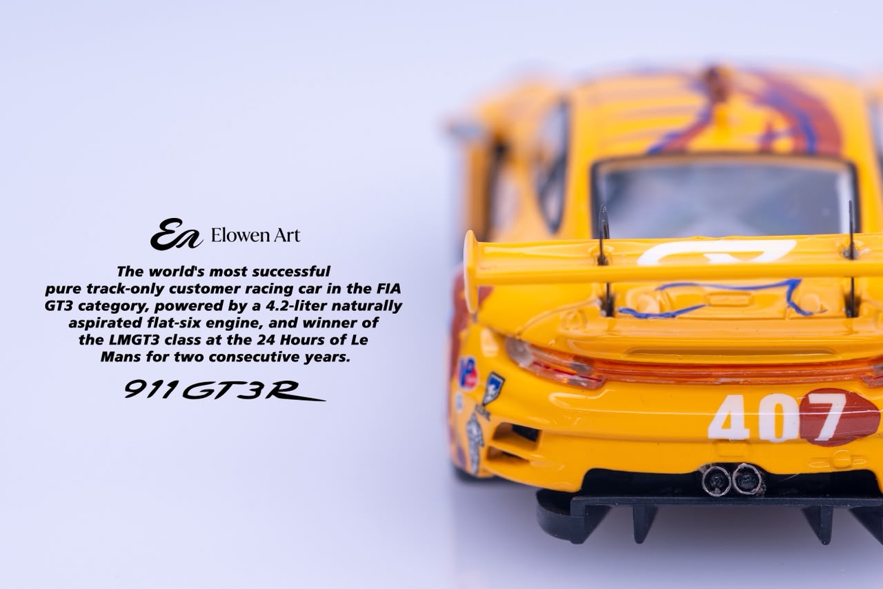 (Coming Soon) ELOWENART 1:64 Porsche 911 GT3 - Yellow Dragon