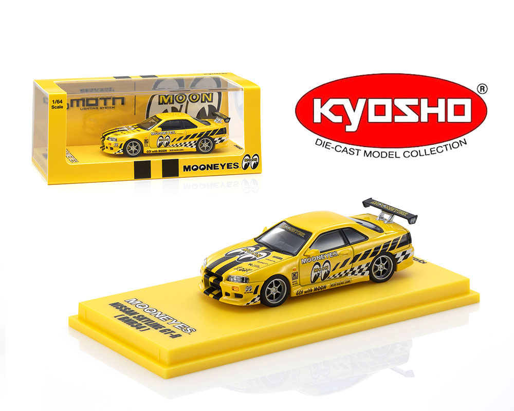 (Coming Soon) KYOSHO 1/64 Nissan Skyline GT-R (R34) MOONEYES (2) with LED (Designed by KYOSHO)