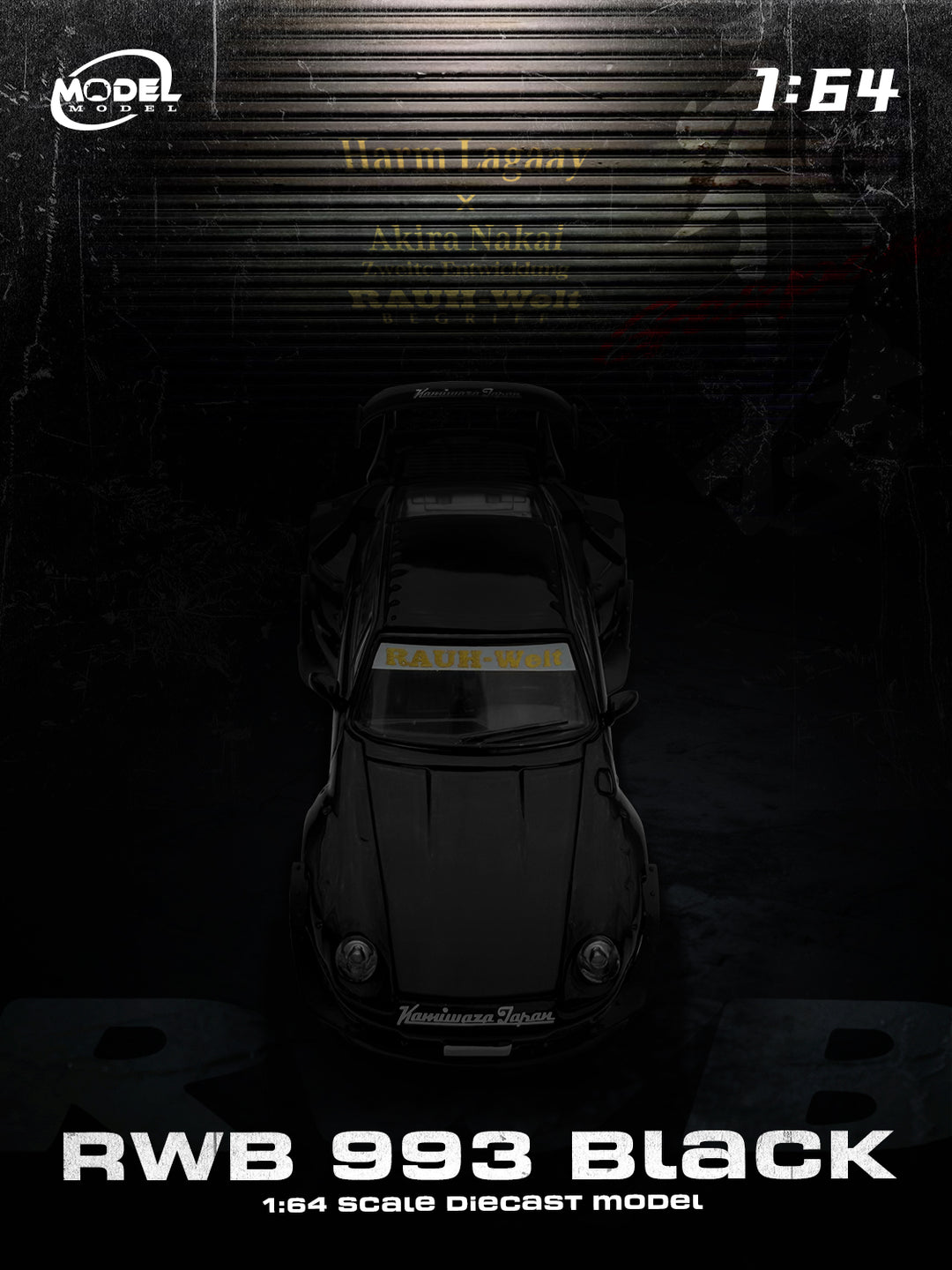(Coming Soon) MODELMODEL 1:64 Porsche RWB993- Black