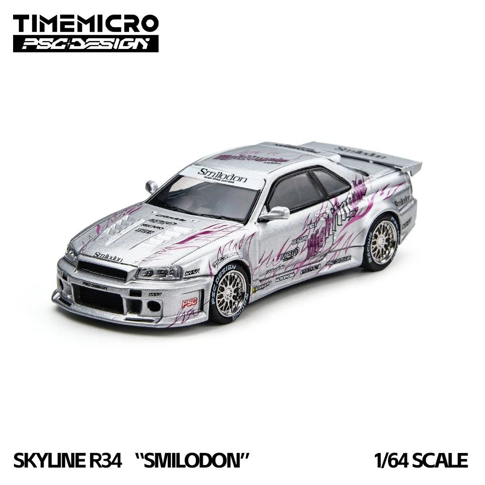 (Coming Soon) TIMEMICRO × PSC DESIGN 1:64 R34 "Tiger Tooth" Silver Nightingale