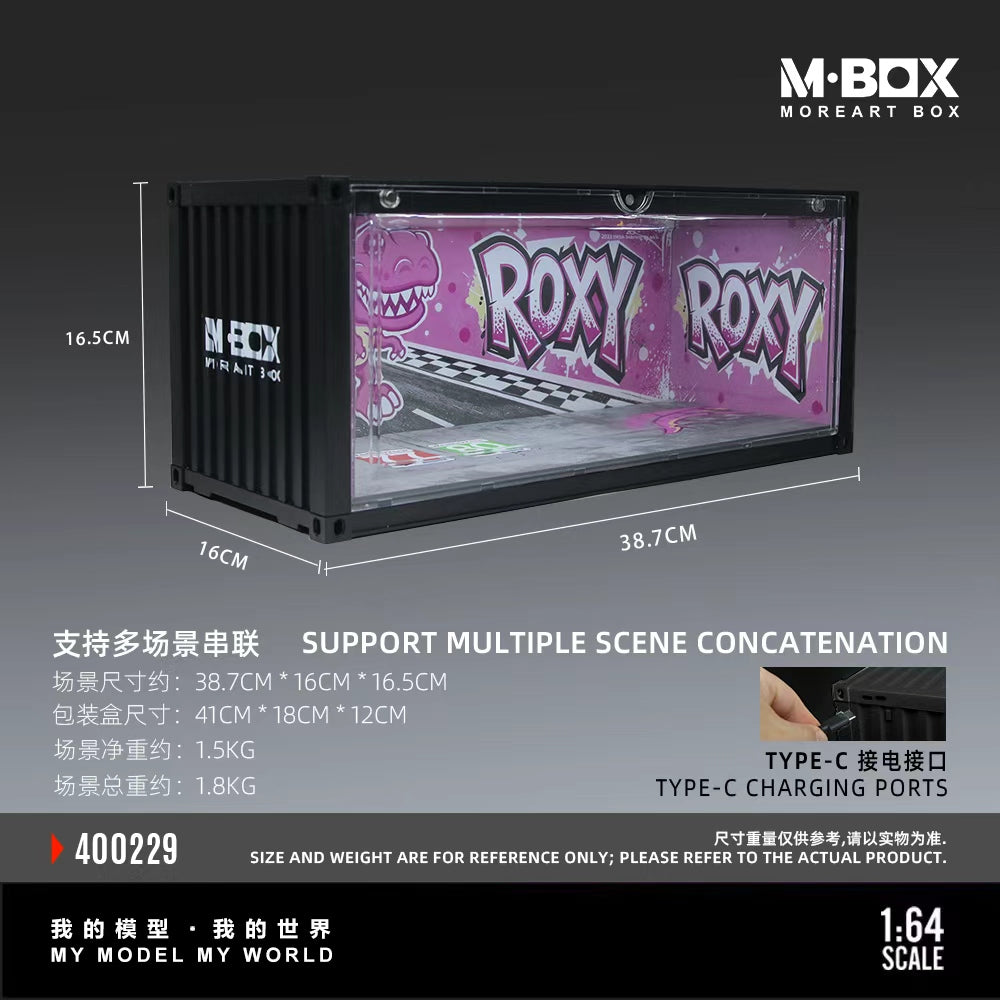 (Pre-Order) MBOX 1/64 Dinosaur Painted Container Scene - Pink Dragon **DEADLINE June 28th, 2026**