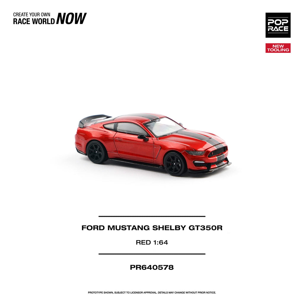 (Pre-Order) POPRACE 1/64 Ford Mustang Shelby GT350R Race Red
