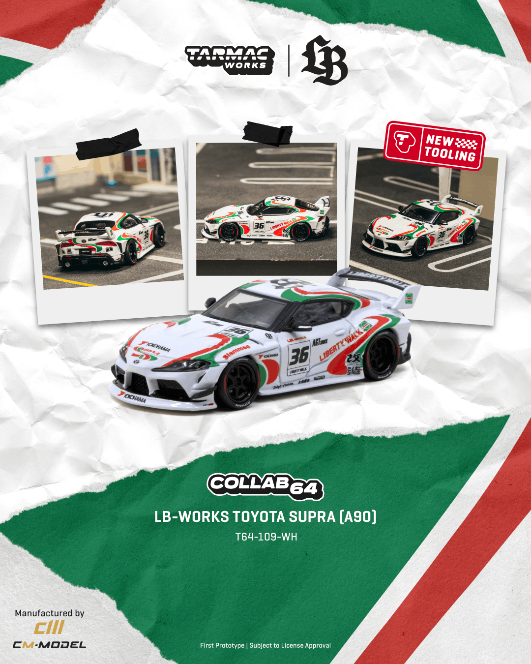 (Coming Soon) TARMAC WORKS 1/64 LB-WORKS Toyota Supra (A90) White