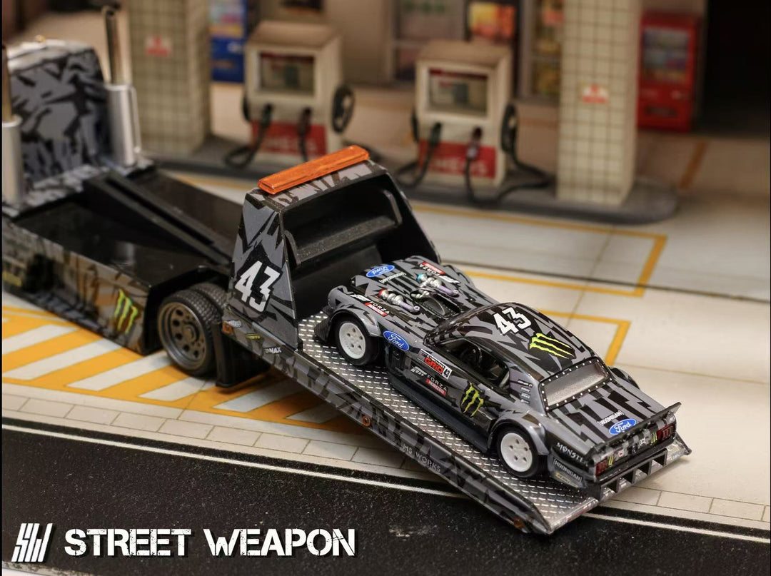 (Coming Soon) STREETWARRIOR 1:64 "Monster Livery" Ford Mustang 1965 Hoonicorn RTR V3 HORZON Car Diecast
