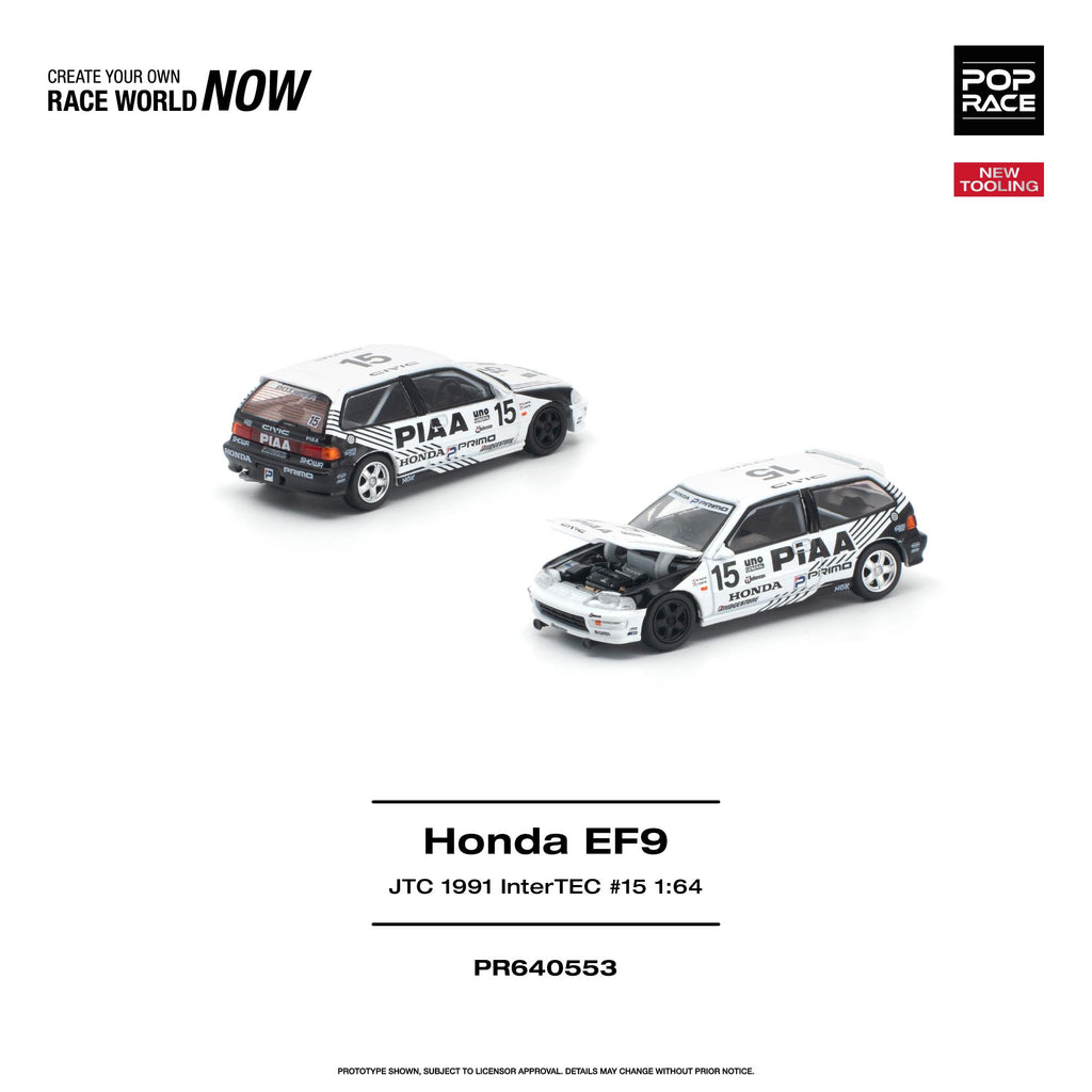 (Coming Soon) POPRACE 1/64 HONDA CIVIC (EF9) #15 JTC 1991 InterTEC NEW TOOLING
