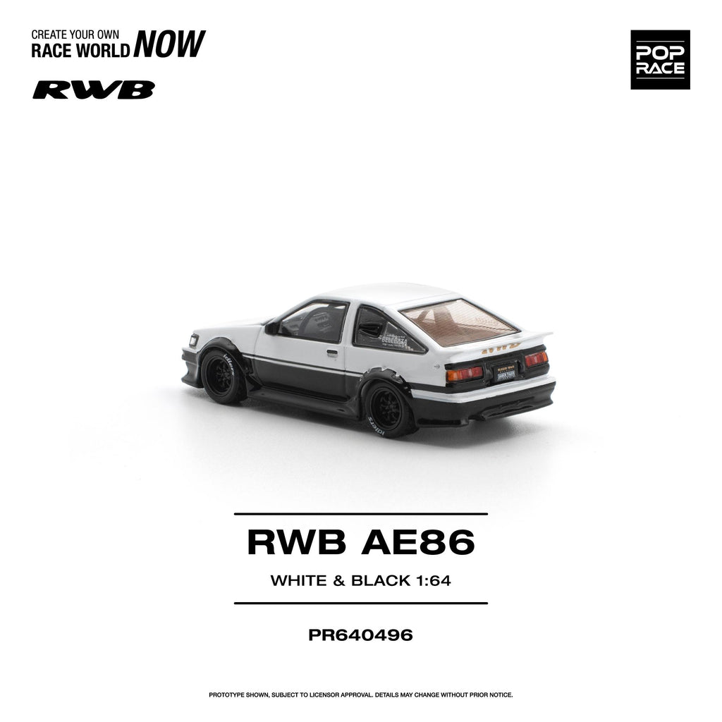 (Comimg Soon) POPRACE 1/64 RWB AE86 WHITE BLACK