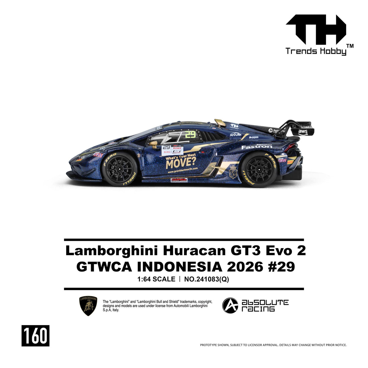 (Coming Soon) TRENDSHOBBY 1/64 Lamborghini Huracan GT3 EVO2 - GTWCA Indonisia 2026 #29