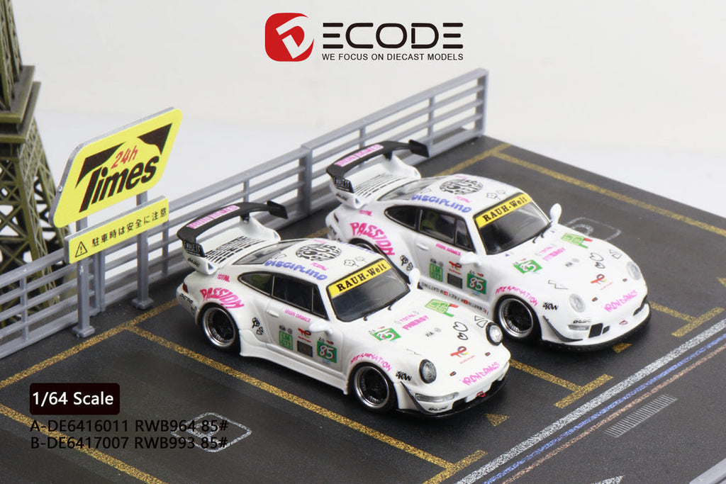(Coming Soon) DECODE 1:64 Porsche 964 #85 Iron Dames Livery
