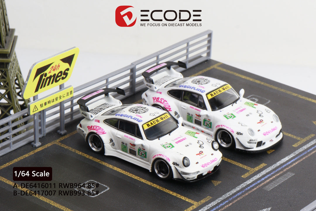 (Coming Soon) DECODE 1:64 Porsche 964 #85 Iron Dames Livery