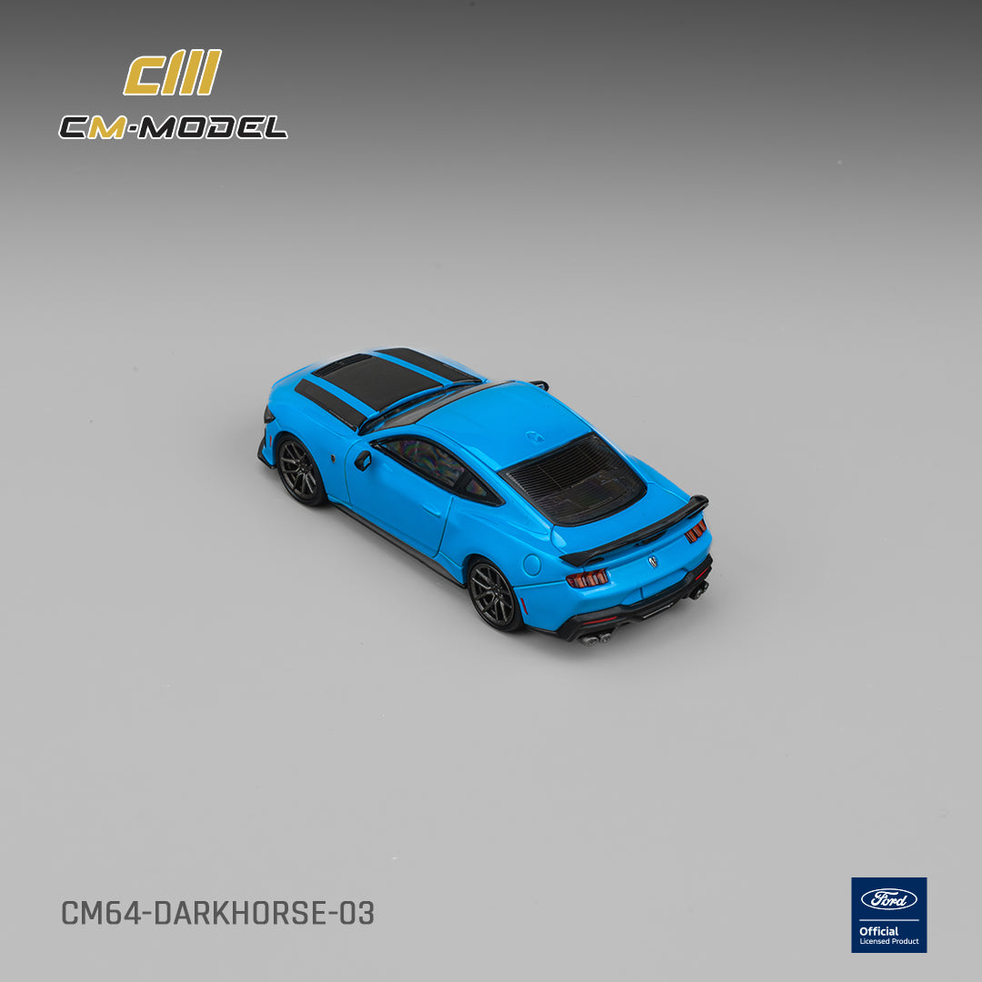 (Coming Soon) CM MODEL 1/64 Ford Darkhorse Grabber Blue with Black Hood Stripes