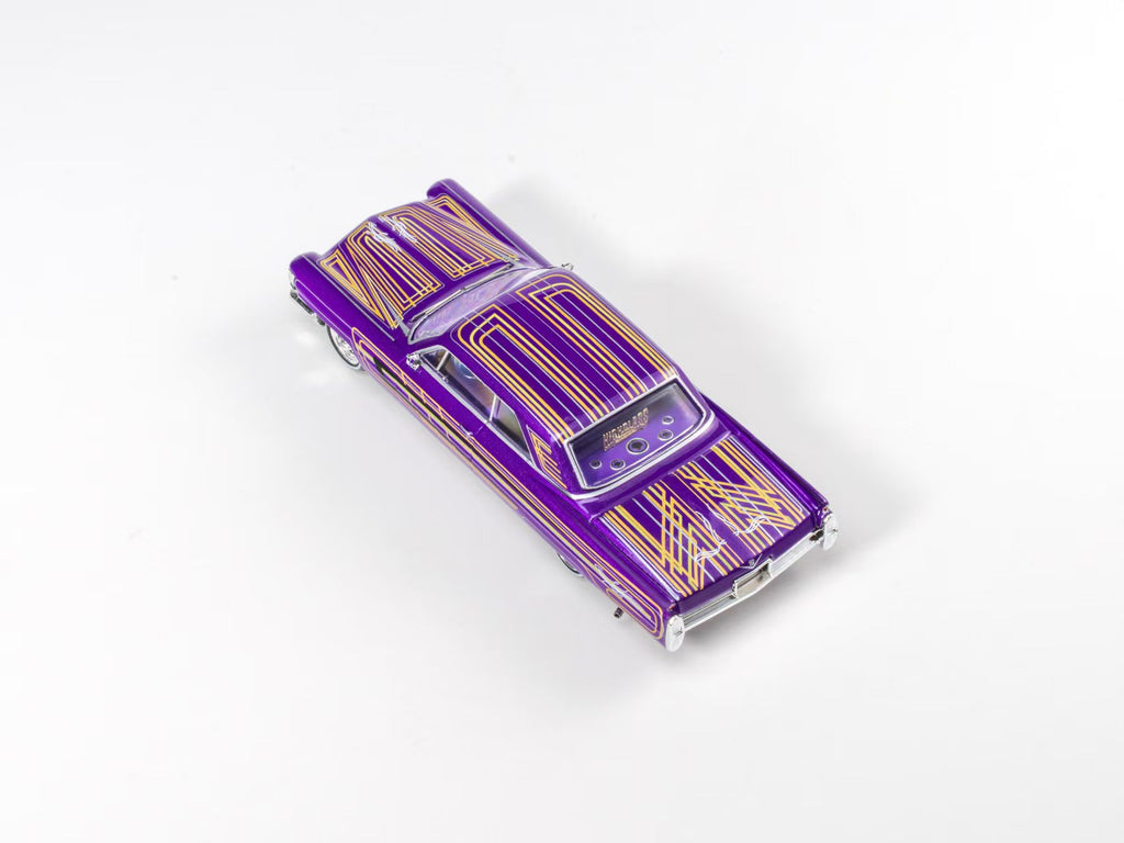 (Coming Soon) 97M 1:64 1964 Cadillac Coupe Deville Low Rider Metallic Purple with Stripes