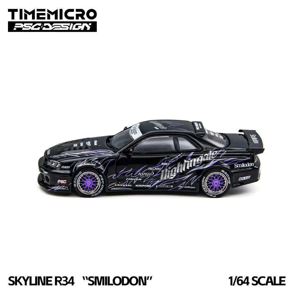 (Coming Soon) TIMEMICRO × PSC DESIGN 1:64 R34 "Tiger Tooth" Black Nightingale
