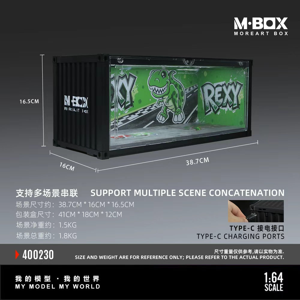 (Pre-Order) MBOX 1/64 Dinosaur Painted Container Scene - Green Dragon **DEADLINE June 28th, 2026**