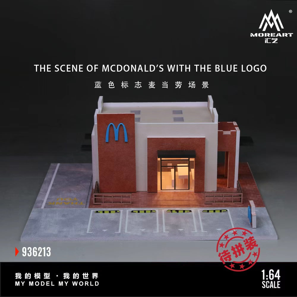 (Coming Soon) MOREART 1:64 MCDONALD'S With the Blue Logo Scene