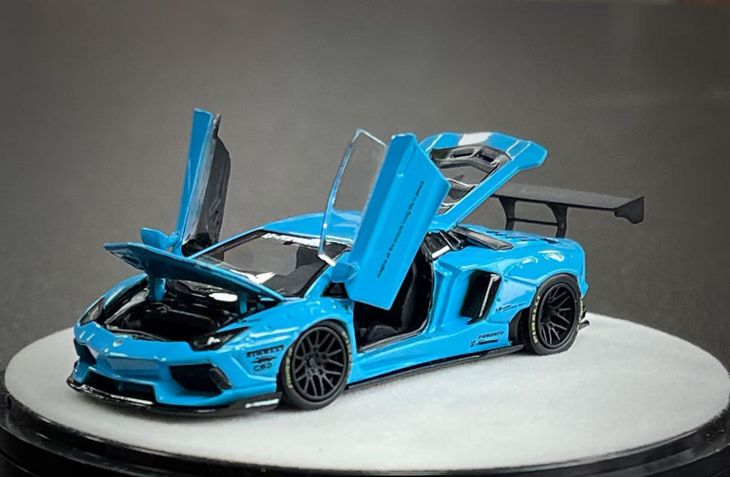(Coming Soon) PGM 1:64 LBWK Lamborghini Aventador LP700-4 Blue - Luxury