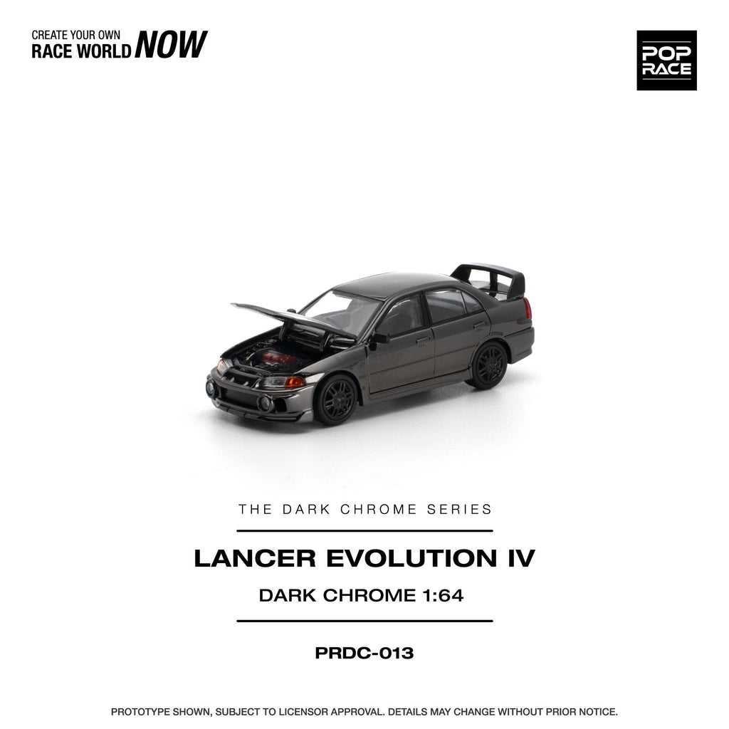 (Coming Soon) POPRACE 1/64 Lancer Evolution IV - Dark Chrome