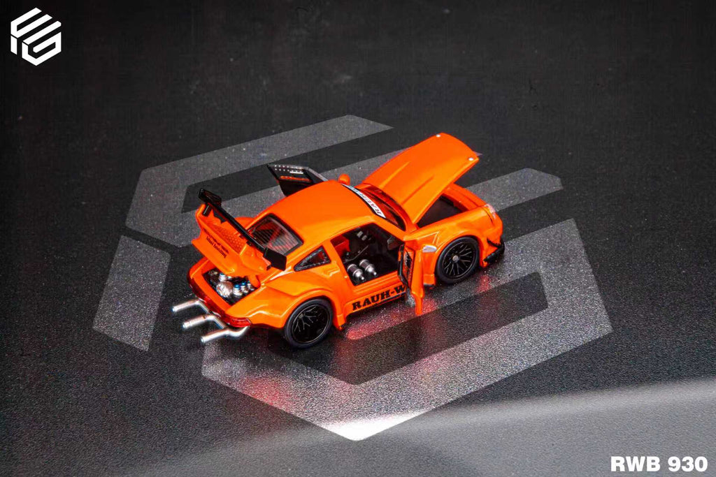 (Coming Soon) FG x TPC 1:64 Custom Edition RWB930 Full Open Diecast - Orange