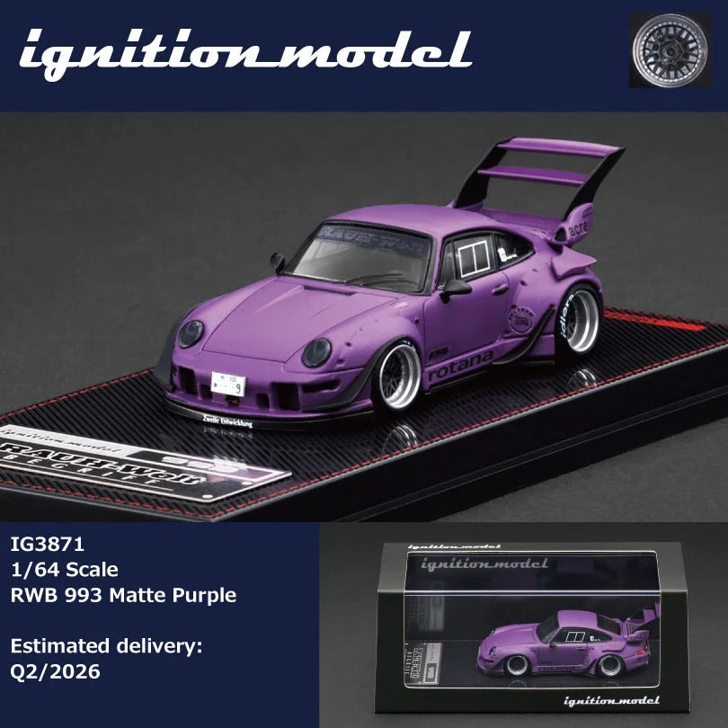 (Coming Soon) IGNITIONMODEL 1:64 Porsche RWB 993 Matte Purple