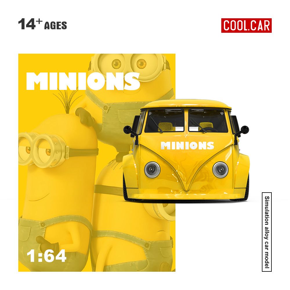 (Coming Soon) COOLCAR 1/64 VW T1 Pickup Minions Livery