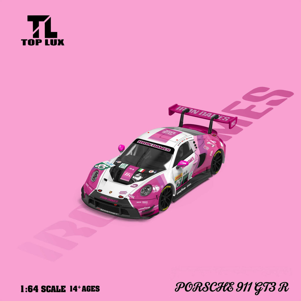 (Coming Soon) TOPLUX 1/64 Pink White 911GT3R Iron Dames Diecast Model