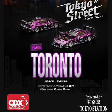 (Coming Soon) POPRACE 1:64 LB SUPER SILHOUETTE MAZDA RX7 FD3S PURPLE CHROME CDX Version - PR64-0570