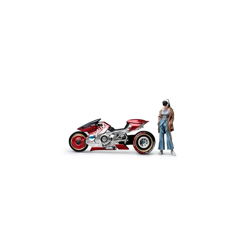 (Coming Soon) MOREART 1:64 Cyber Cool Red and Silver Motorcycle