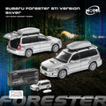(Coming Soon) MODELMODEL 1/64 Subaru Forester STI Version Silver with Rooftop Cargo box (Paper Box)