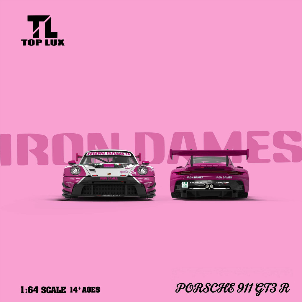 (Coming Soon) TOPLUX 1/64 Pink White 911GT3R Iron Dames Diecast Model