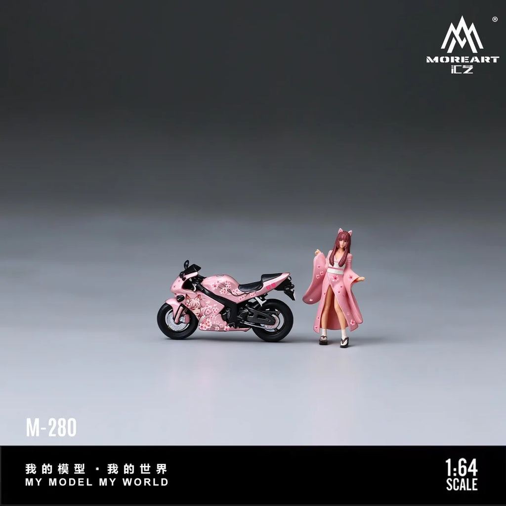 (Coming Soon) MOREART 1:64 Cherry Blossom Theme Painted Motorcycle