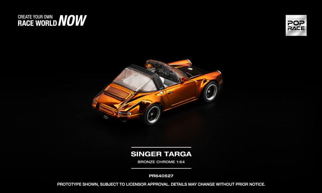 (Coming Soon) POPRACE 1:64 Singer Targa Bronze Chrome