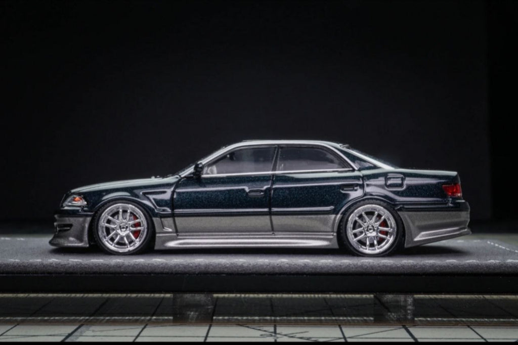 (Coming Soon) MORTALMODEL64 1:64 The Ridge Mark II JZX100 - Dark Green Metallic