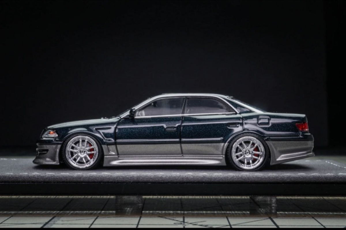 (Coming Soon) MORTALMODEL64 1:64 The Ridge Mark II JZX100 - Dark Green Metallic