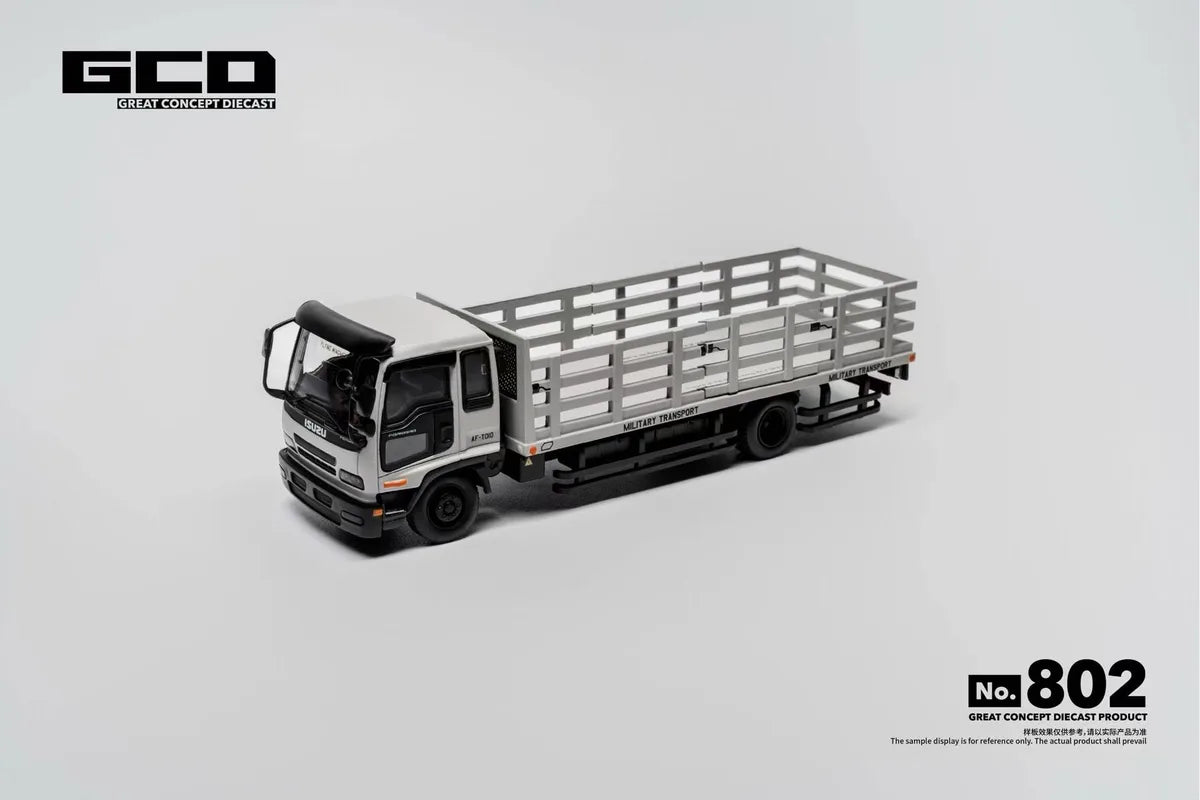 (Coming Soon) GCD 1:64 Isuzu Motors: Forward Series Medium-Duty Dropside Truck Matte Grey