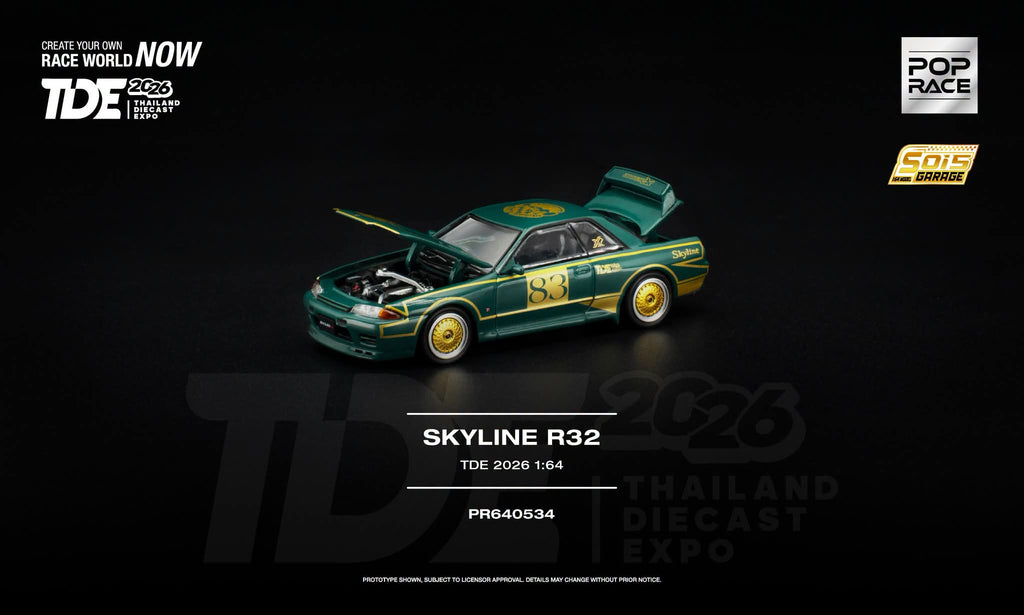 (Pre-Order) POPRACE 1:64 TDE 2026 GrandPrix R32 Skyline **DEADLINE JULY 10, 2026**