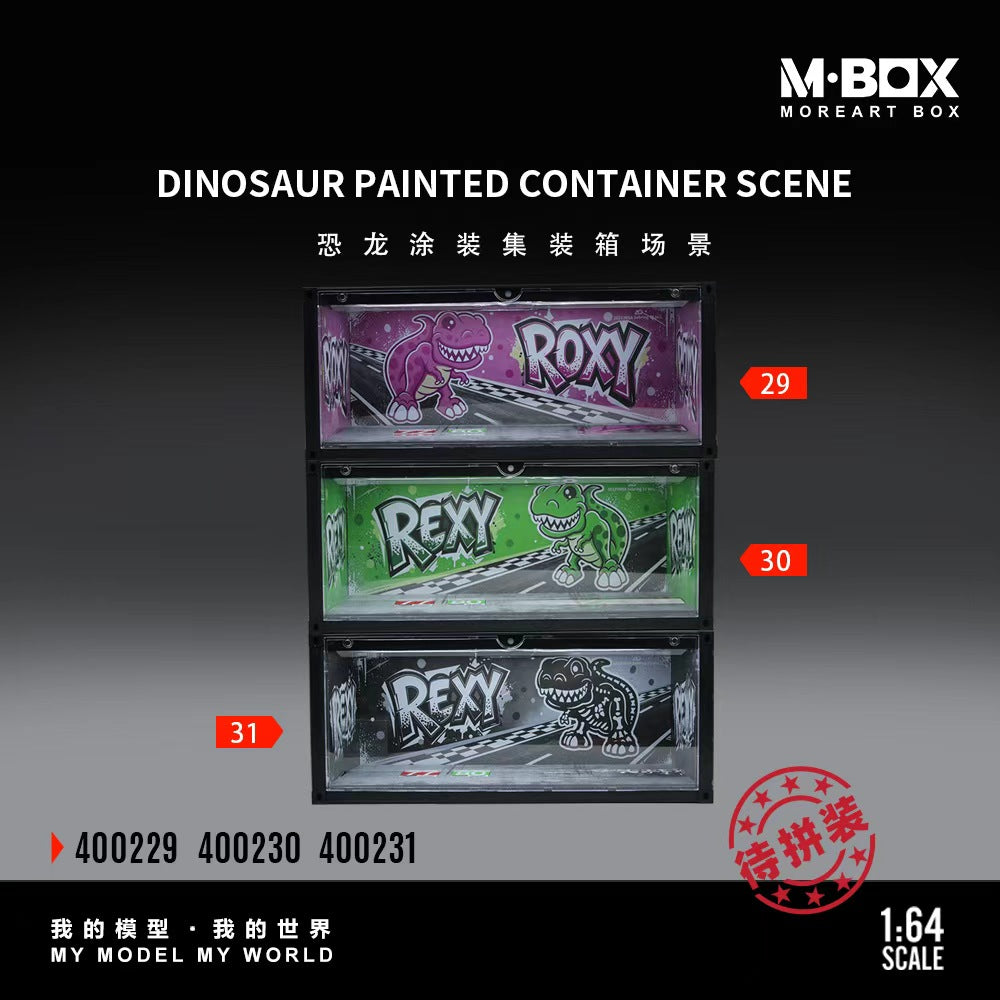(Pre-Order) MBOX 1/64 Dinosaur Painted Container Scene - Green Dragon **DEADLINE June 28th, 2026**